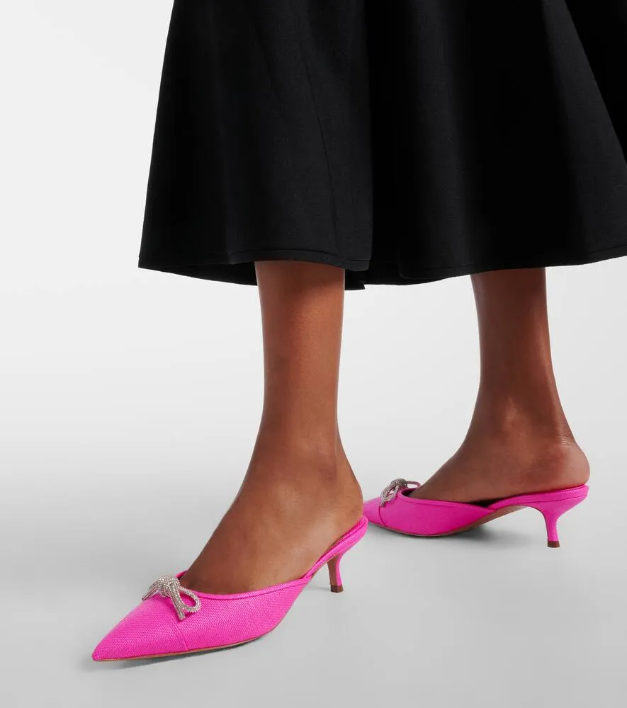 Aquazzura Parisina 50 crystal-embellished mules