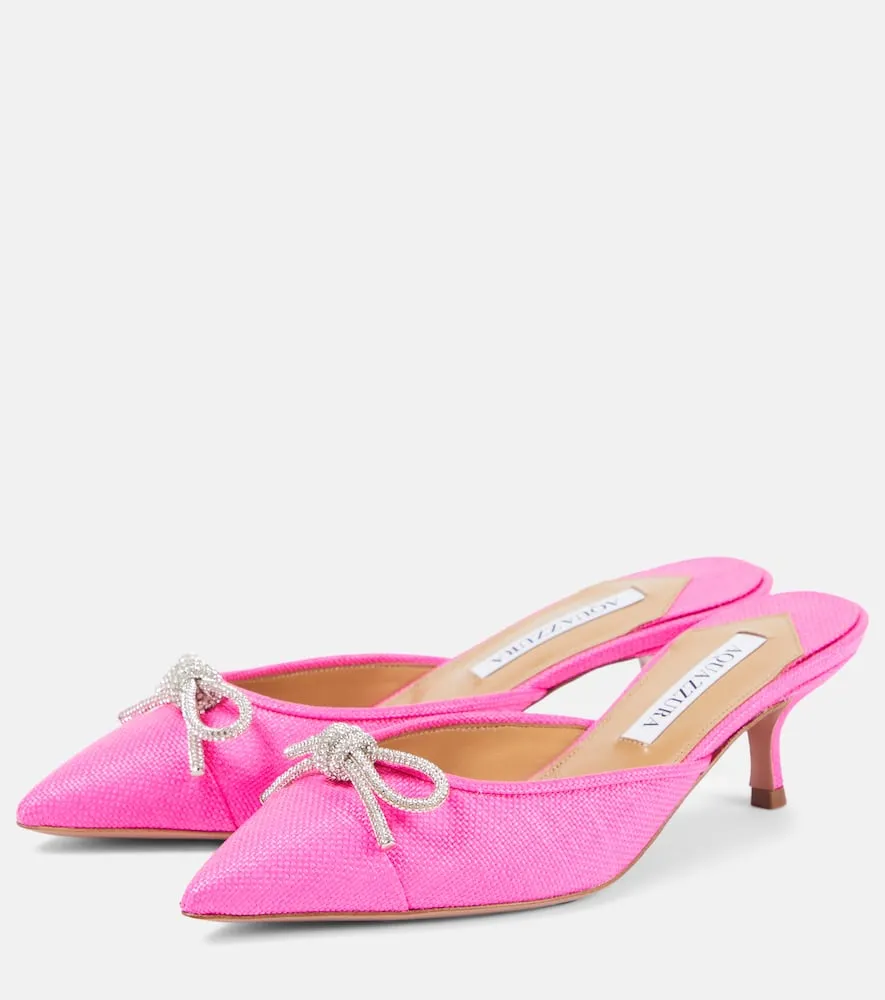 Aquazzura Parisina 50 crystal-embellished mules