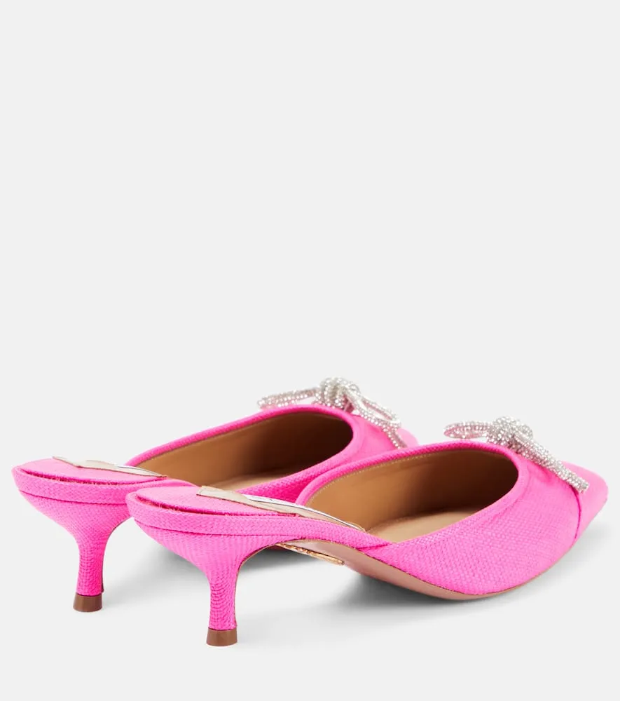 Aquazzura Parisina 50 crystal-embellished mules