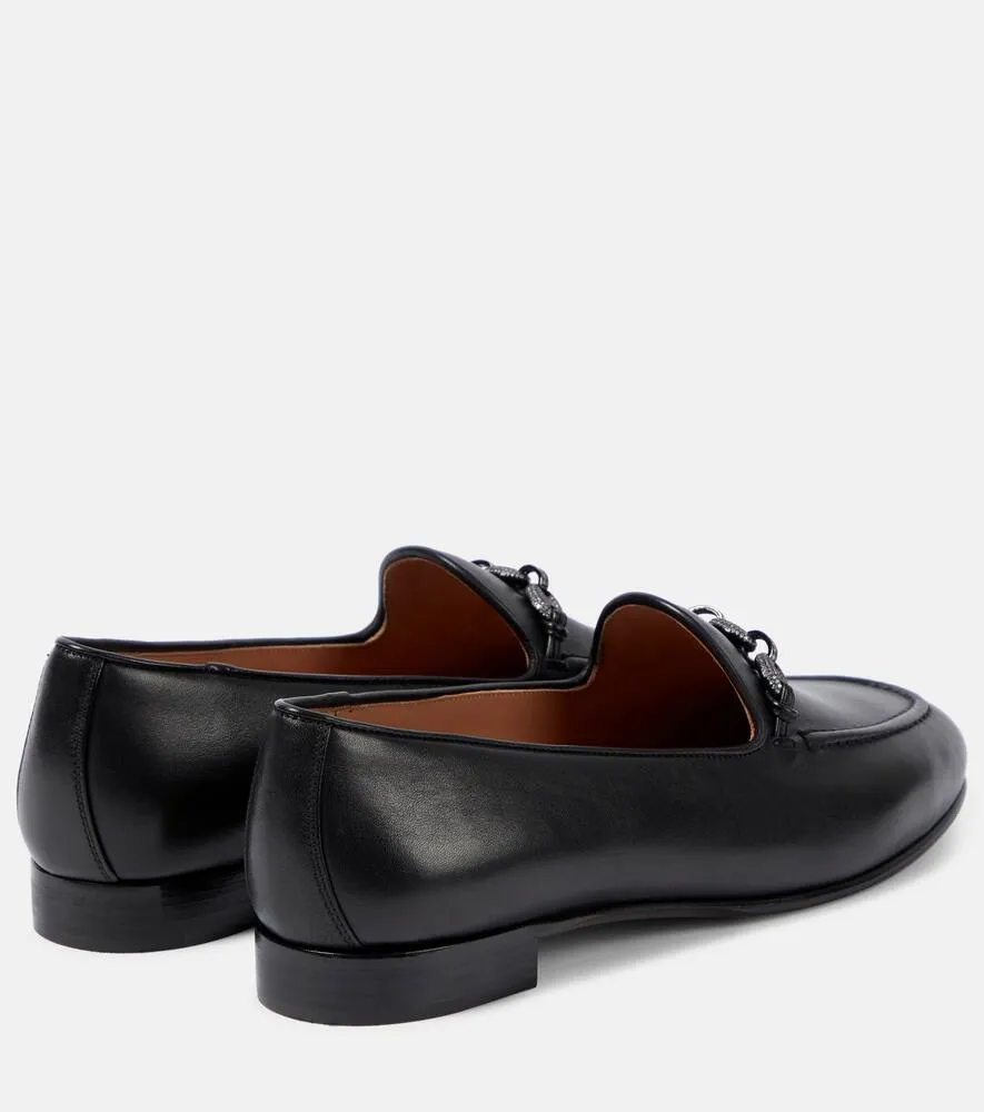 Aquazzura Tasslimo embellished leather loafers