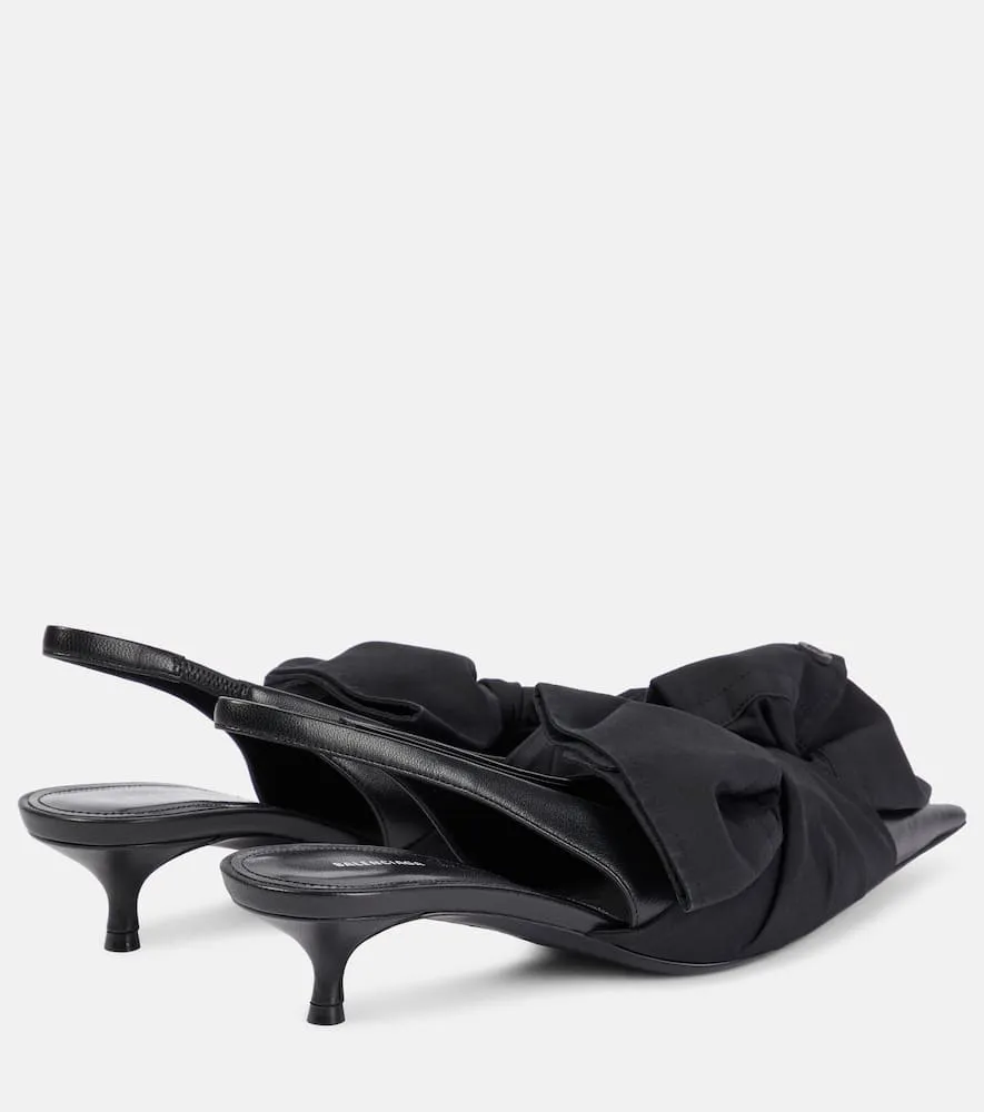 Balenciaga Bow-detail leather slingback pumps