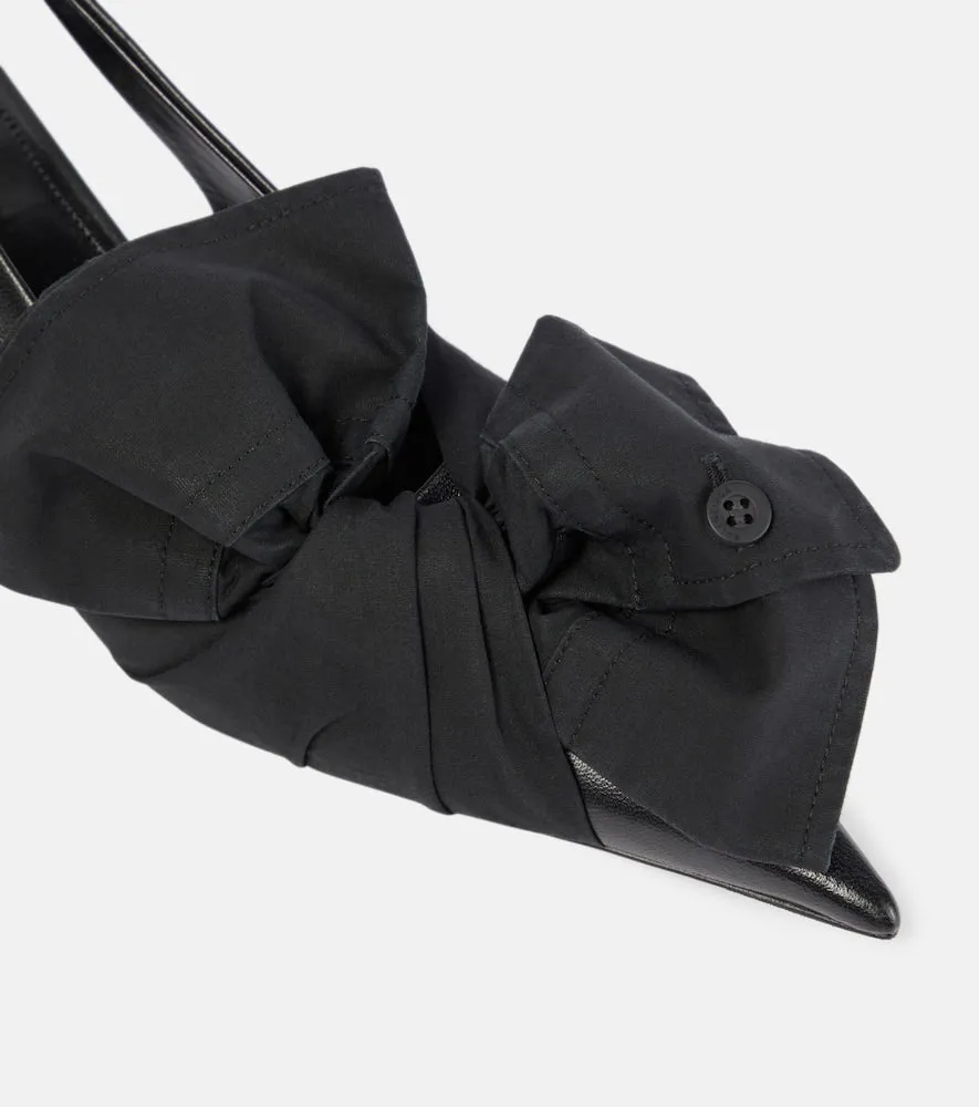 Balenciaga Bow-detail leather slingback pumps