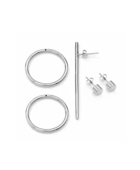 Bold Earring   Double Bold Earring SILVER