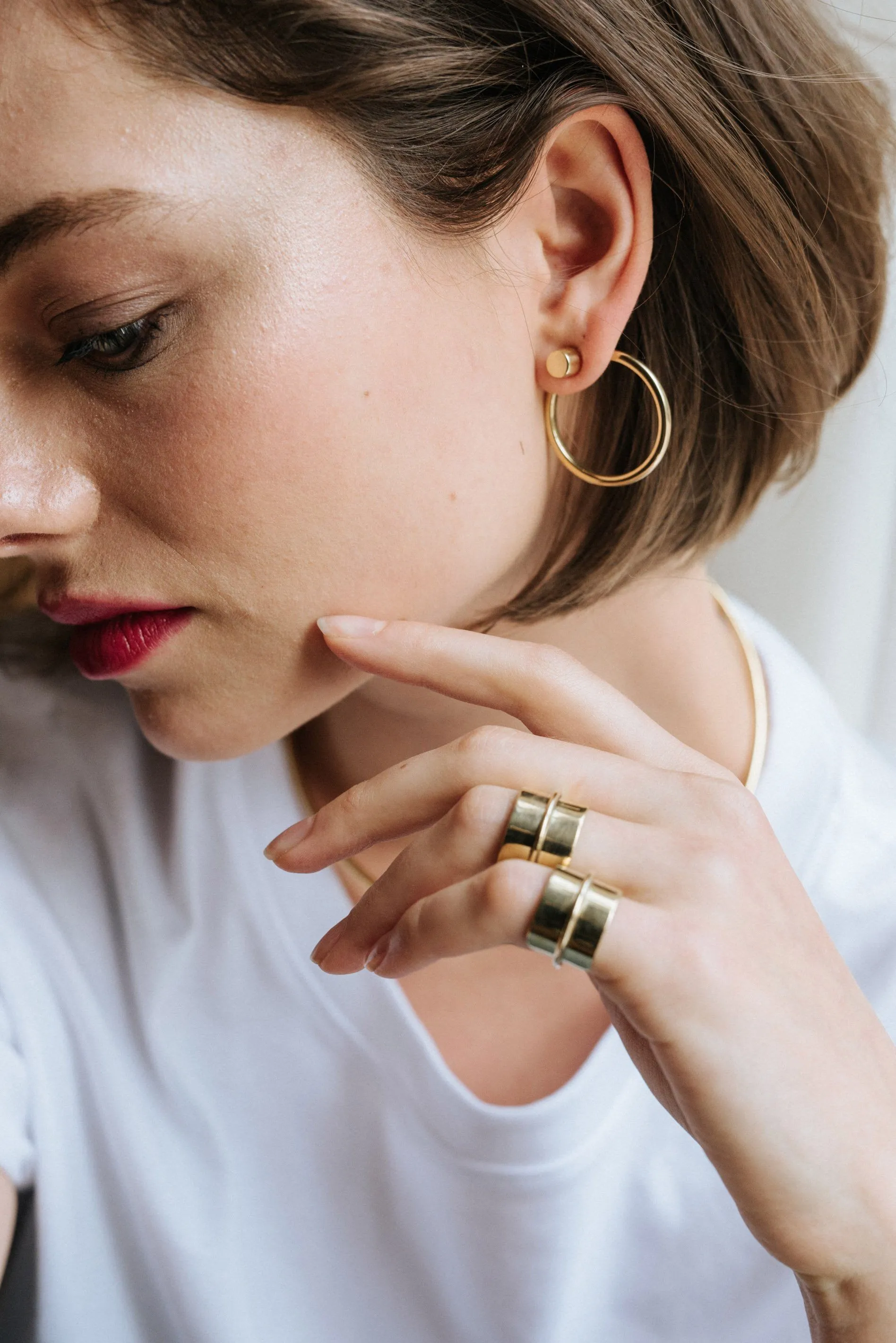 Bold Earring   Double Bold Earring SILVER