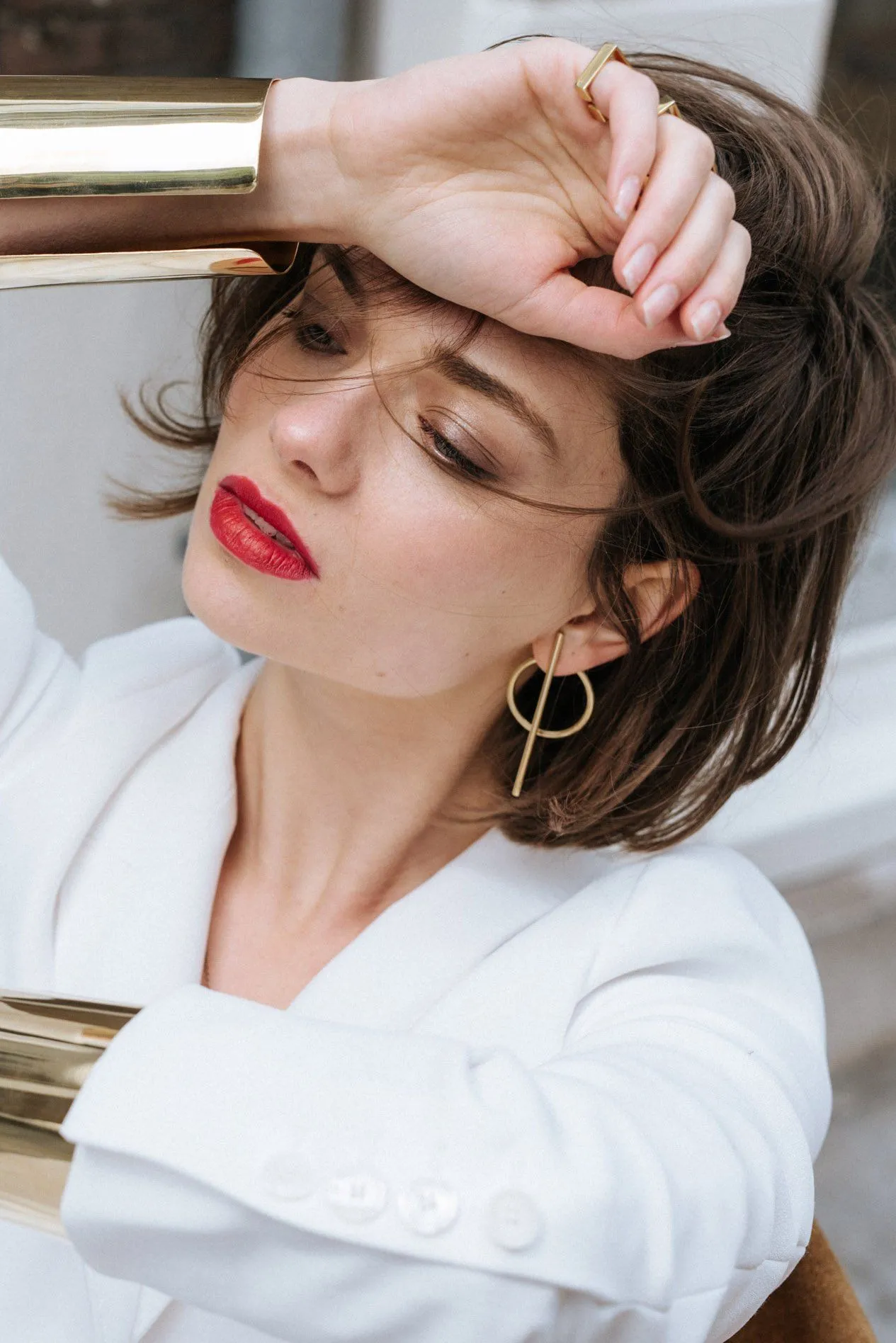 Bold Earring   Double Bold Earring SILVER
