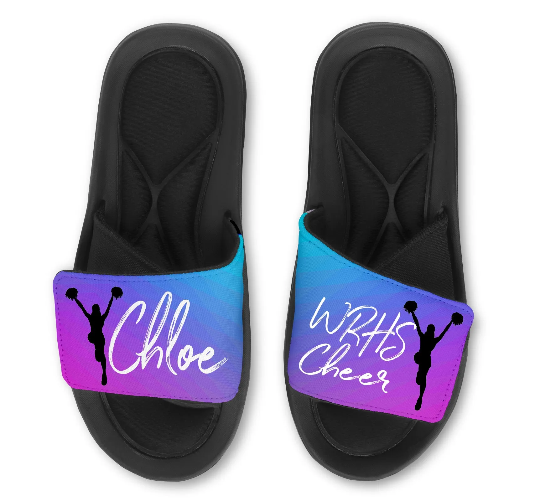 CHEER Abstract Custom Slides / Sandals - Choose your Background!