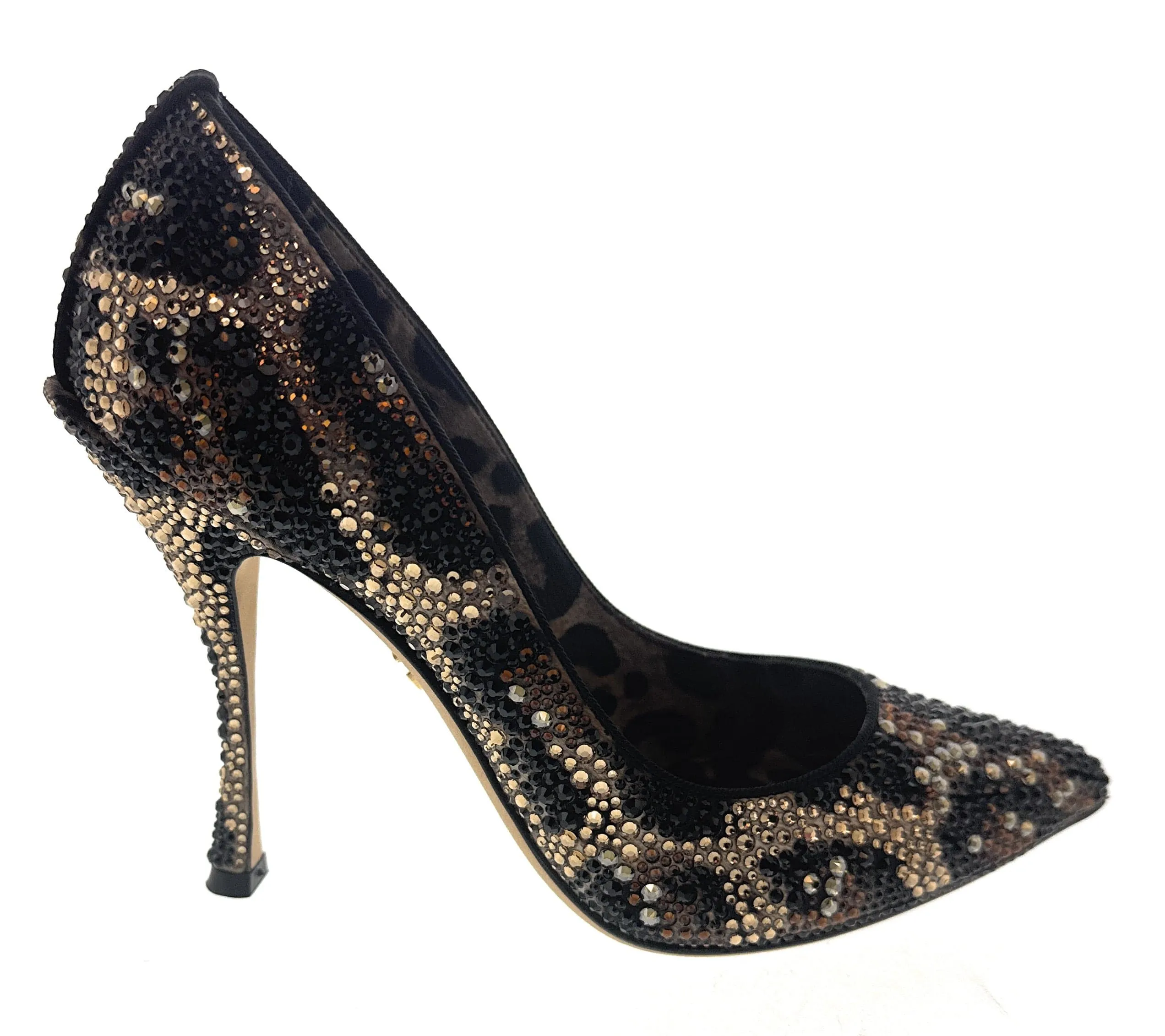 Dolce & Gabbana Leopard Crystal Adorned Leopard Patten Pump-EU36