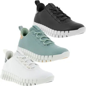 ECCO Womens Gruuv Leather Elastic Laces Trainers