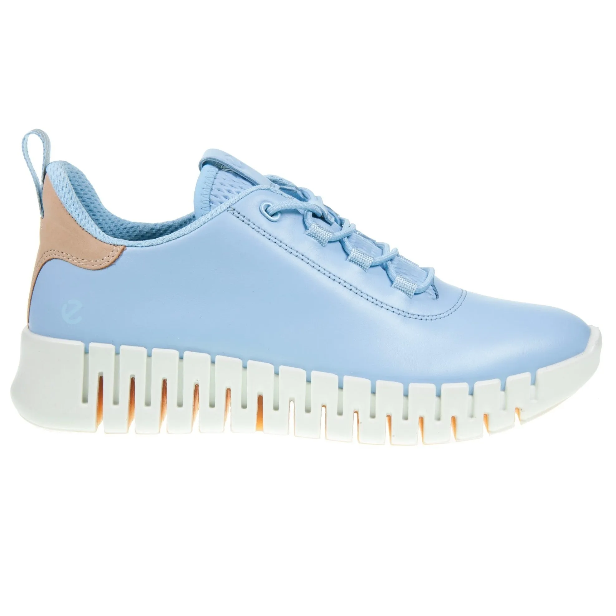 ECCO Womens Gruuv Leather Elastic Laces Trainers
