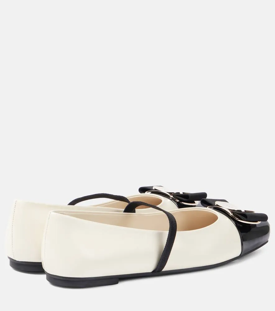 Ferragamo Zina leather ballet flats