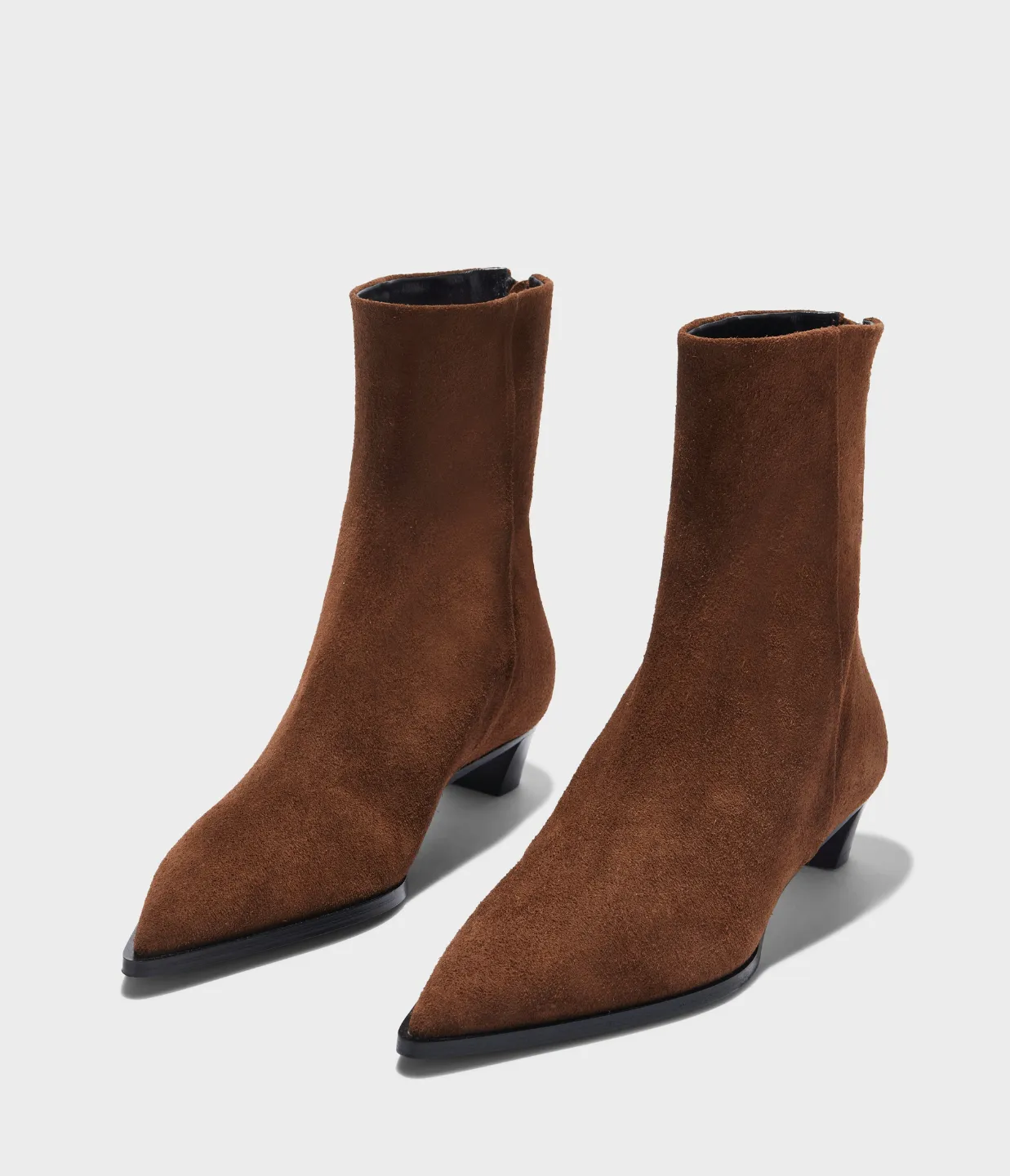 Harriet Cow Suede Ankle Boot in Brown