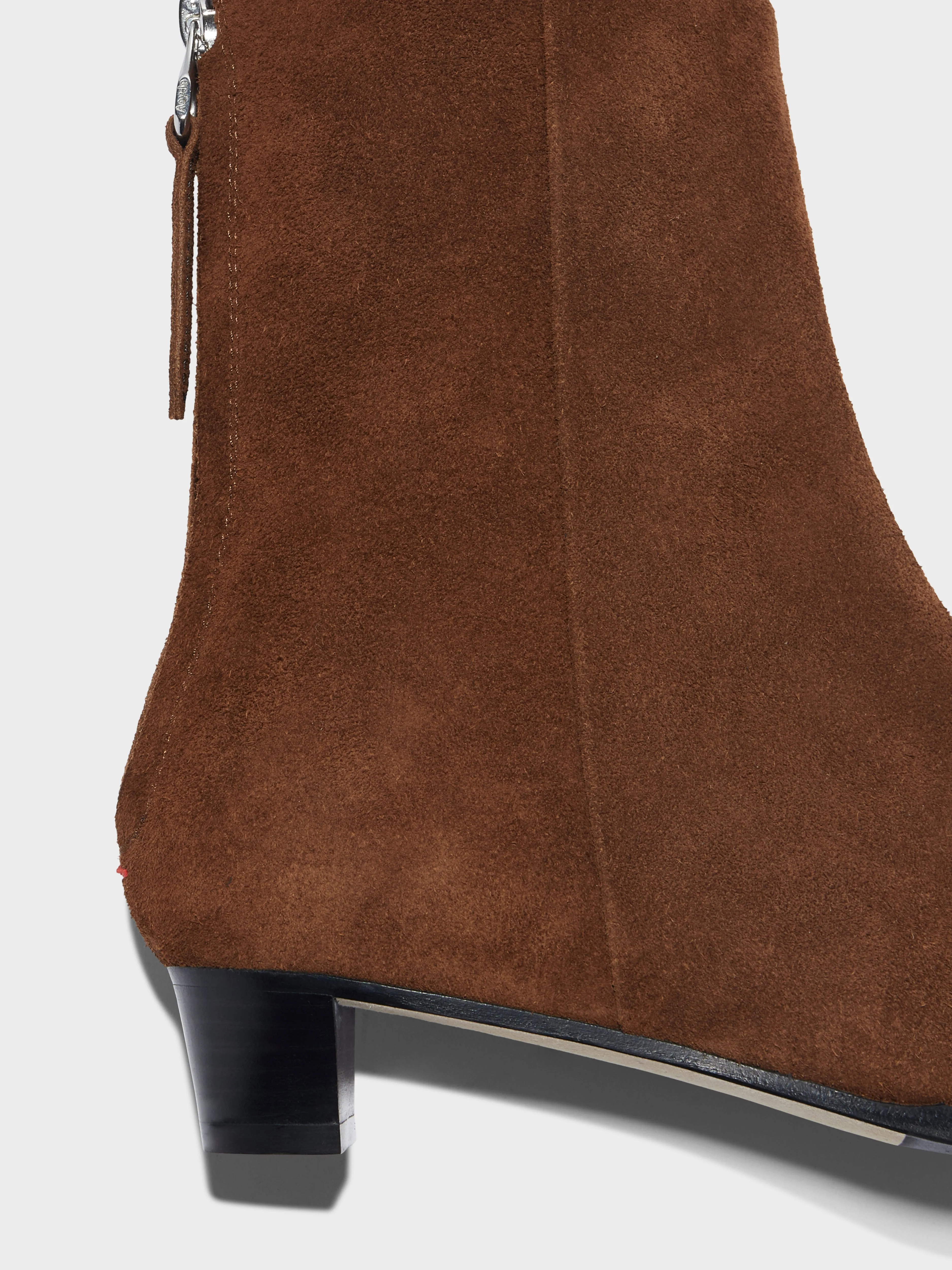 Harriet Cow Suede Ankle Boot in Brown