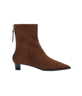Harriet Cow Suede Ankle Boot in Brown