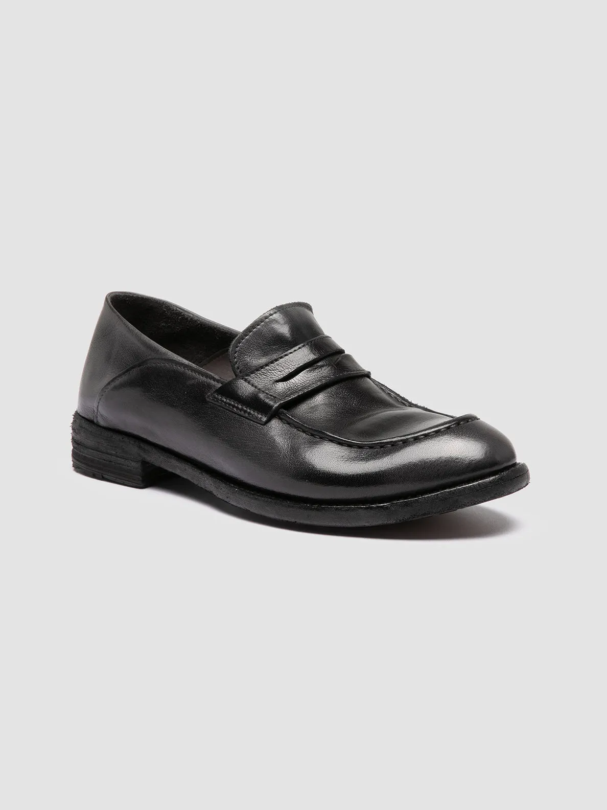 LEXIKON 140 - Grey Leather Penny Loafers