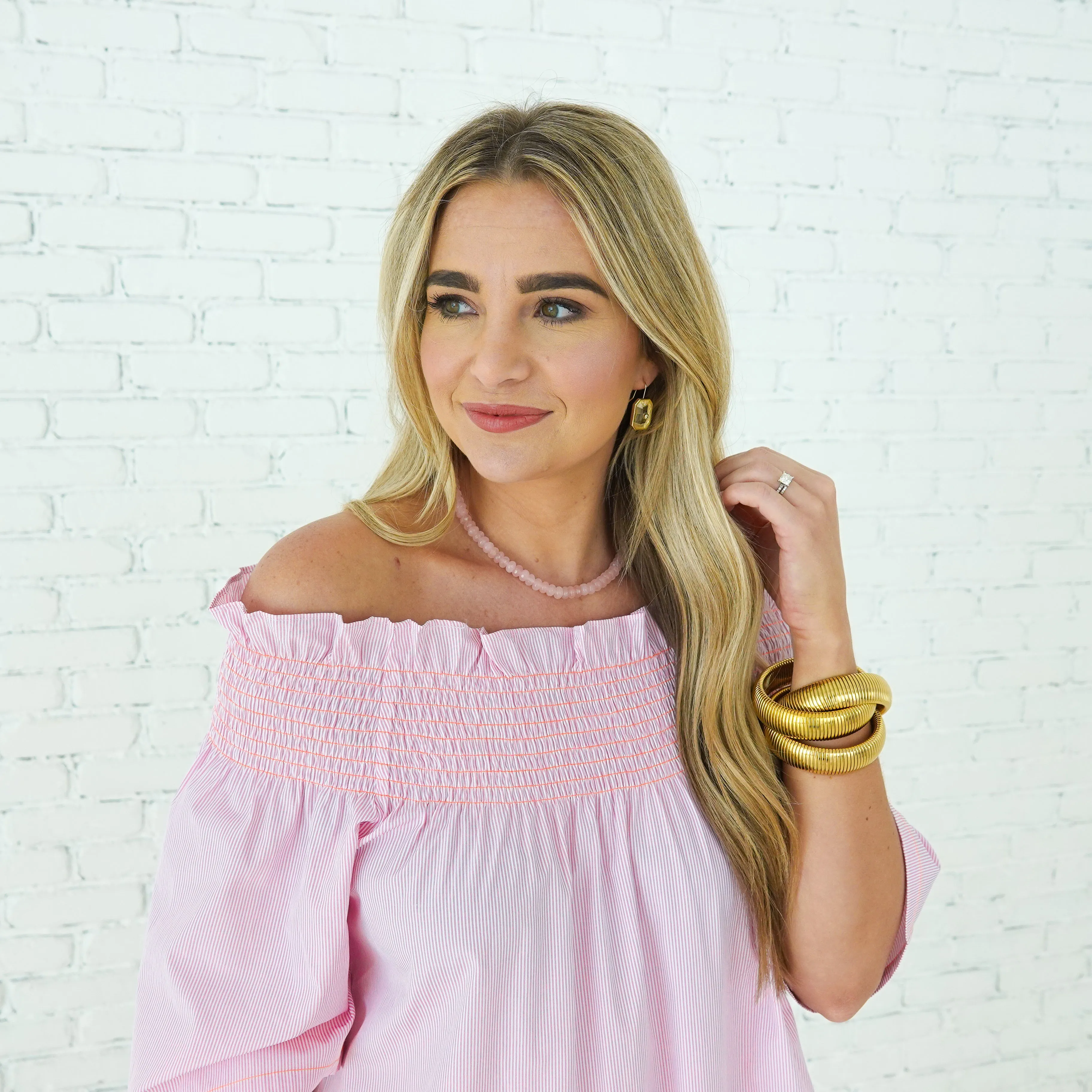 Polly Dress Pink Stripe
