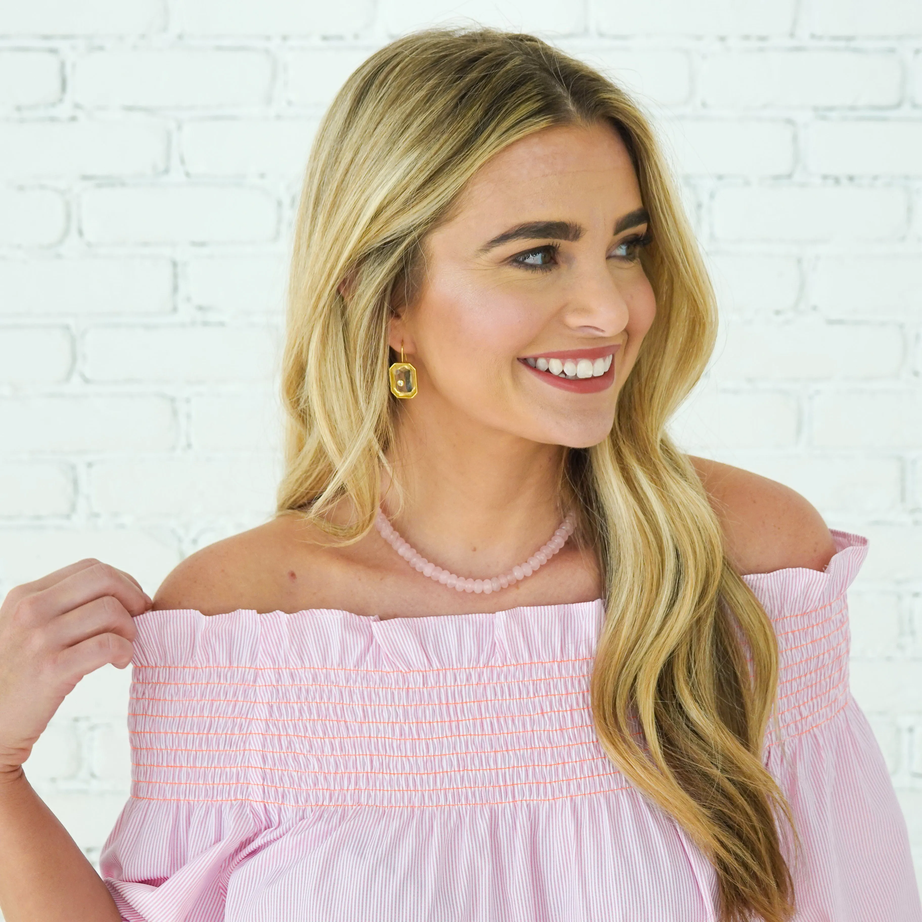 Polly Dress Pink Stripe