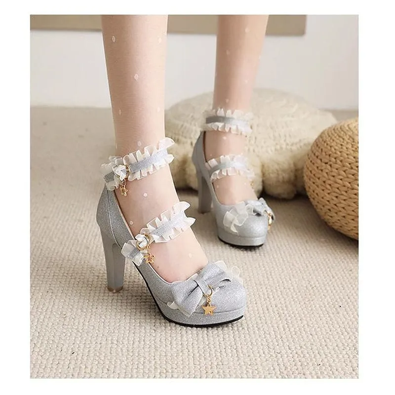 Sweet Sky Blue Cosplay Lolita Pumps