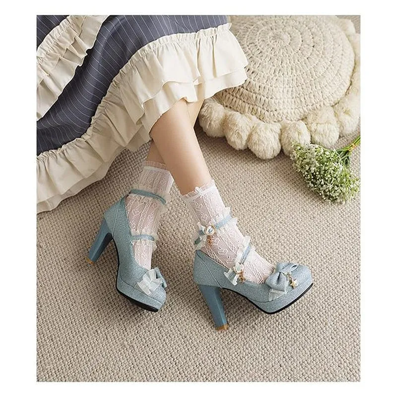 Sweet Sky Blue Cosplay Lolita Pumps