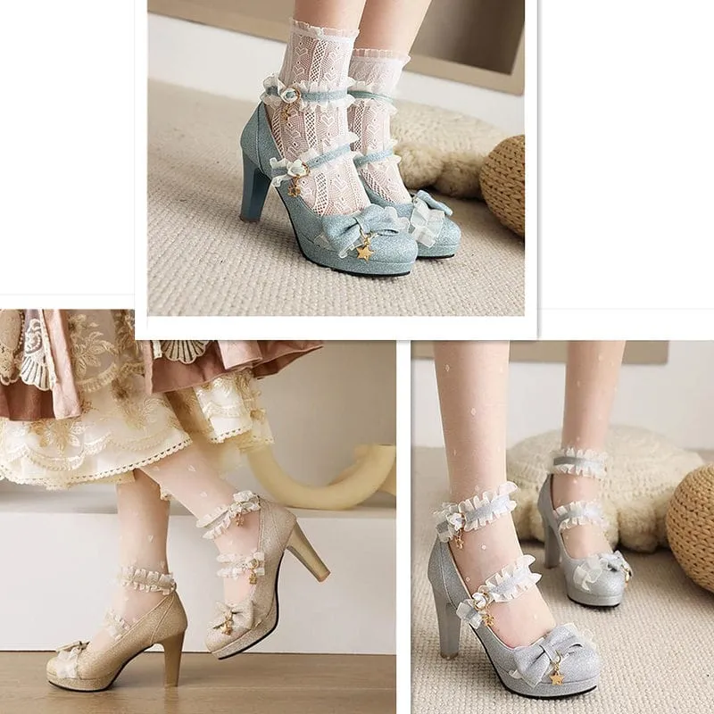 Sweet Sky Blue Cosplay Lolita Pumps